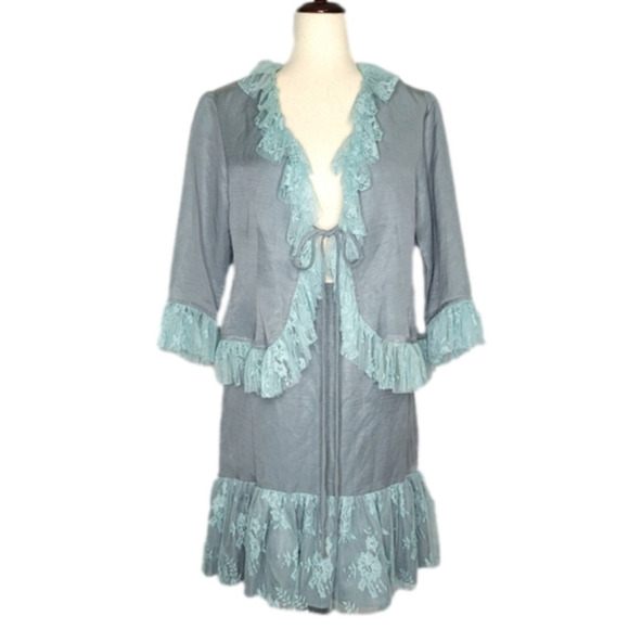 Vintage Rare Mint Lace Skirt and Tie Front Jacket Set Size Medium - Picture 1 of 14